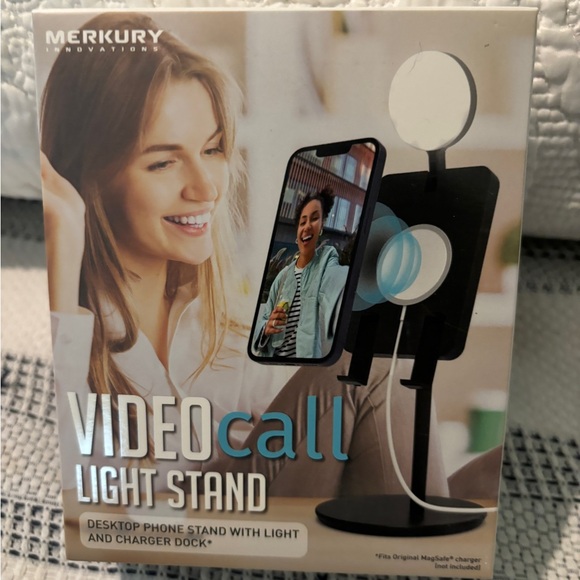 Mercury Innovations Video Call Light Stand Desktop Photo Stand W/Light NWT - Picture 1 of 9